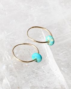 Turquoise Woman Hoop Earrings - Sculptress Turquoise Hoop Earrings Gold, Turquoise Hoop Earrings, Turquoise Hoops, Bone Necklace, Spiritual Power, Arizona Turquoise, Hoop Earrings Gold, Protection Stones, Turquoise Stones