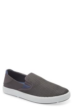 Breezy mesh construction means cool comfort in a laid-back slip-on with a Drop-In Heel for easy wear. Style Name:Olukai Laeahi Slip-On (Men). Style Number: 5975901. Gray Slip-on Sneakers With Ortholite Insole, Textile Slip-on Walking Shoes With Removable Insole, Synthetic Slip-ons With Arch Support For Walking, Synthetic Slip-on Sneakers With Arch Support, Gray Synthetic Slip-on Sneakers With Arch Support, Slip-on Walking Shoes With Ortholite Insole, Functional Slip-on Sneakers With Ortholite Insole, Functional Synthetic Slip-ons With Cushioned Footbed, Textile Slip-on Sneakers With Ortholite Insole