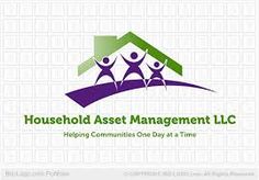 the logo for household asset management, which is designed to look like a house with three people