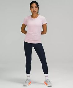 Swiftly Tech Short-Sleeve Shirt 2.0 | Women's Short Sleeve Shirts & Tee's | lululemon Moisture-wicking Short Sleeve T-shirt, Lululemon Go-dry Short Sleeve T-shirt, Lululemon Casual Stretch T-shirt, Lululemon Athleisure T-shirt With Moisture-wicking, Sporty Short Sleeve T-shirt By Lululemon, Lululemon Moisture-wicking Activewear For Running, Lululemon Stretch Crew Neck T-shirt, Pink Functional Lululemon Activewear, Pink Functional Activewear By Lululemon