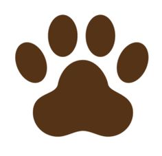 an animal paw print on a white background