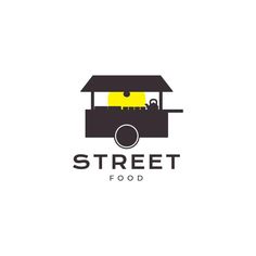 the logo for street food, which is designed in black and yellow