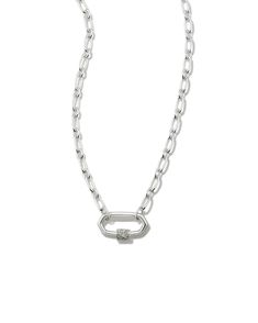 The latest in layering. A trending linked chain elevated to heirloom status, the Bristol Sterling Silver Link Necklace in White Sapphire is a not-so-basic basic, designed to last. Metal Sterling Silver Why Sterling Silver? Our Sterling Silver collection features elevated styles to wear time and time again. With a base of both pure silver and copper, Sterling Silver provides a precious yet affordable option that offers long-lasting wear and shine and is the perfect addition to your Demi-Fine jewe Silver Necklace Stack, Double Band Ring, Silver Link Necklace, Huggie Earrings Silver, Double Band Rings, Silver Collection, Silver Ear Cuff, Trendy Necklaces, Demi Fine Jewelry