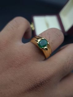 Emerald Stone Rings For Men, Green Stone Rings For Men Gold, Men Rings With Stone, Gold Emerald Ring For Men, Mens Emerald Ring, Men’s Emerald Ring, Gold Ring For Boys, Green Stone Ring Gold Men, Silver Stone Rings For Men