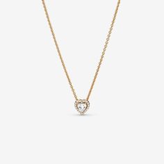 Pandora Elevated Heart Necklace - Size 17.7 Inches | Gold | 359520C01-45 Pandora Gold Jewelry, Elevated Heart Necklace, Chase Miller, Pandora Jewelry Necklace, Pandora Gold, Pandora Heart, Pandora Necklace, Healing Heart, Love Token