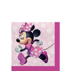 a minnie mouse napkin with polka dots on it