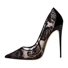 Wedding Hollow Out High Heel Pointed Toe Pumps Shoes | Up2Step Black Lace-up Wedding Shoes For Party, Elegant Lace Heels With Pointed Toe, Lace Heels With Pointed Toe For Formal Occasions, Elegant Lace-up Heels For Party, Formal Lace Heels With Pointed Toe, Elegant Lace High Heels, Lace Almond Toe Heels, Elegant Lace-up Heels In Lace Material, Black High Heel Wedding Shoes For Spring