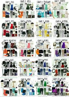 an image of clothes and shoes in different colors, sizes and shapes on postage stamps