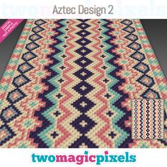 the front cover of two magic pixels afghans, featuring an image of a colorful pattern