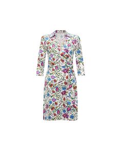 dress Swap out your accessories and take this plus size dress from workwear to date night in a snap Diane von Furstenberg DVF NEW JEANNE TWO 3/4 DRESS | WHITE | Dresses | Materials & Care Instructions: ['100% Silk', 'Imported'] Spring Office Wrap Dress, Knee-length, Fitted White Wrap Dress For Work, White Floral Print Midi Dress With 3/4 Sleeves, Mid-length Wrap Dress For Work, White Midi Dress With Floral Print And 3/4 Sleeves, Workwear Floral Print Midi Wrap Dress, Floral Print Midi Wrap Dress For Work, White 3/4 Sleeve Dress For Work, 3/4 Sleeve Wrap Dress For Work