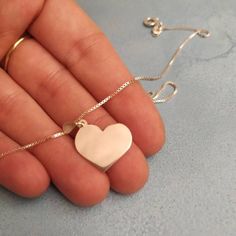 925 Silver Heart - Heart Necklace - Heart Charm - Heart Pendant - Love Necklace - Dainty Necklace - Women Charm- Girl Necklace- Gift For Her . . . . . . . . . . . . . . . . . . . . . . . . . . . . . . . . . . . . . . Looking for a thoughtful gift for your loved one? You will love this high quality 925 Sterling Silver Heart Necklace. This is a perfect gift for your girlfriend or wife. This lovely Sterling Silver Heart Charm Necklace necklace is made to order. Purchase one for your mom or anyone s Silver Heart Necklace With Heart Beads, Silver Double Heart Necklace With Heart Detail, Silver Dainty Heart Necklace, Handmade Silver Heart Necklace For Mom, Dainty Silver Heart Necklace, Sterling Silver Necklace With Heart Detail In Silver, Silver Heart Charm Necklace For Mother's Day, Silver Heart Pendant Jewelry With Heart Print, Silver Double Heart Necklace With Heart Print