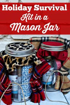 holiday survival kit in a mason jar