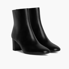 Women's High Standard High Heel Boot In Black Leather - Thursday Black Shoe Bootie Low Heel, Low Bkack Boots, Fall Black Heel Boots, Classic Black Ankle Boots, Journee Black Boots, Black High Herl Boots, Womens Black Heeled Boots, Black High Ankle Boots, Thursday Boots For Wimen