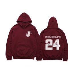 Celebrate your graduate in style with this personalized graduation hoodie! Each hoodie is custom-made with the graduate's name, making it a one-of-a-kind keepsake to cherish for years to come. Whether they're graduating from high school, college, or beyond, this hoodie is the perfect way to show off their achievements. It also makes a great gift for the proud family and friends looking to commemorate this special milestone. Stay warm and fashionable while celebrating with this unique graduation Grad Hoodies Design Ideas, College Hoodie Design, Grad Hoodies Design, Graduation Hoodie Design, School Hoodies Design, Grad Hoodies, Graduation Hoodies, Senior Hoodies Design Ideas, Senior Hoodies