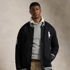 This Big & Tall baseball jacket features a twill “3” patch at the right sleeve which nods to the number typically worn by a polo team’s strongest player. Sweatpants And Sweater, Polo Team, Sportswear Fashion, Chino Jeans, Team Usa, Baseball Jacket, Rugby Shirt, Big And Tall, Polo Ralph Lauren Mens