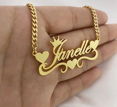 "This is a Handmade item. Material: Stainless steel Chain: Curb Chain Plating: Rose Gold/platinum/Gold Chain Length: 35cm, 40cm, 45cm, 50cm, 55cm Material: All types of metals are available, Contact us for change in metal. 14K Gold or White Gold or Platinum or Rose Gold. (100% Real) Everything is available. Contact me. → [How to process the order] 1. Please tell us the name and Font Number in the 'Box' Above For Example:- Jasmin Font 1 (Name + Font 1) Listing Bracelet Features Font 1, If a Font Customizable Gold Necklace For Wedding, Gold Custom Necklace For Wedding, Customizable Gold Wedding Necklace, Customizable Gold Name Necklace For Wedding, Rose Gold Name Necklaces For Wedding, Custom Silver Name Necklace For Wedding, Custom Silver Necklace With Name For Wedding, Customized Name Pendant Necklace For Wedding, Customized Gold Name Necklace For Wedding