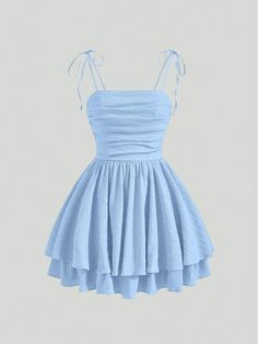 Cute Dresses For Fall, Cute Dresses For A Middle School Dance, Party Dress Teen, Cute Blue Homecoming Dresses, Clothes Fancy, Cute Light Blue Dresses, Shein Hoco Dresses, Cute Simple Formal Dresses, Cute Morp Dresses