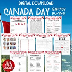 the canada day games bundle is shown in red and white