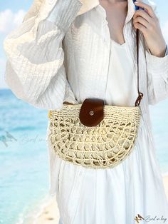 Bird in Bag - Elegant Women's Woven Saddle Bag for Daily Use and Beach Excursions Beige Portable Bag For Outdoor, Portable Summer Beach Satchel, Portable Satchel For Beach, Brown Shoulder Bag With Adjustable Strap For Vacation, Beige Tote Bag For Outdoor, Beach Portable Satchel Shoulder Bag, Beige Outdoor Bag With Removable Pouch, Beige Outdoor Bag With Adjustable Strap, Portable Satchel Shoulder Bag For Beach