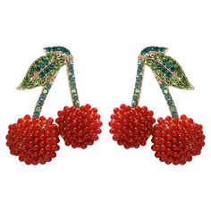 PRICES MAY VARY. Charming Cherry Earring Design: These cherry earrings feature vibrant red beads that perfectly mimic the look of juicy cherries, adding a playful and whimsical touch to any outfit. High-Quality Fruit Earrings for Women: Crafted with premium, hypoallergenic materials, these fruit earrings for women are safe for sensitive skin and ensure long-lasting wear without irritation. Lightweight Red Earrings Comfort: Despite their eye-catching design, these red earrings are incredibly ligh Cherry Party Jewelry For Pierced Ears, Cherry Colored Jewelry For Valentine's Day Party, Cherry-colored Jewelry For Valentine's Day Party, Cherry Color Jewelry For Valentine's Day Party, Cherry Jewelry For Valentine's Day Party, Cherry Color Dangle Earrings For Party, Cherry Dangle Earrings For Party, Red Dangle Beaded Earrings For Party, Red Dangle Beaded Earrings For Summer