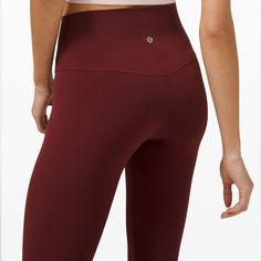 Never Worn Size 2 Lululemon Align Leggings, 25” Inseam Lemon Set, Align Leggings, Stylish Leggings, Lululemon Align Leggings, Burgundy Leggings, Red Leggings, Lululemon Align, Lululemon Leggings, Burgundy Red