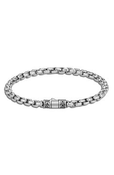 This slim box-chain bracelet in durable sterling silver makes a subtle everyday accessory. Style Name:John Hardy Men's Classic Chain Box Chain Bracelet. Style Number: 6022007. Available in stores. Classic Box Chain Link Bracelets, Adjustable Sterling Silver Link Bracelet With Box Chain, Adjustable Sterling Silver Box Chain Link Bracelet, Classic Sterling Silver Chain Link Bracelet, Classic Sterling Silver Chain Bracelet With Solid Links, Classic Adjustable Sterling Silver Bracelet With Silver Chain, Formal Sterling Silver Bracelet With Solid Link, Sterling Silver Bracelets With Rectangular Links Box Chain, Minimalist White Gold Sterling Silver Bracelet With Box Chain