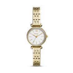 Tillie Mini Three-Hand Gold-Tone Stainless Steel Watch - Fossil Minimalist Watch, Fossil Watch, Hand Watch, Fossil Watches, Three Hands, Two Tone Watch, Pink Quartz, Watch Sale, Steel Watch