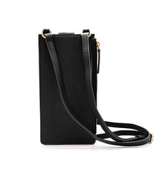 A miniature marvel of form and function, the Paris Phone Pouch holds all your necessary essentials securely in style. Made of gorgeous black Italian leather, it stores any sized phone in the main compartment, plus there’s also three credit card/ID pockets. Securing your phone in place with a top flap snap, this crossbody-style bag also has a side zipped section for keys and other must-haves. The Paris is perfect for a night out when a little bag goes a long way — just toss the adjustable 55" str Black Rectangular Phone Bag For Office, Functional Black Crossbody Phone Bag, On-the-go Phone Bag With Interior Card Slots, Black Wallet With Removable Pouch For On-the-go, Modern Black Phone Bag For On-the-go, Modern Phone Bag With Cell Phone Pocket, Versatile Rectangular Phone Bag With Card Slots, Black Phone Bag With Removable Pouch, Black Rectangular Phone Bag With Removable Pouch