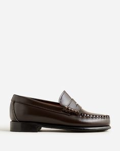 J.Crew: Kids' Penny Loafers In Leather For Boys Classic Moc Toe Slip-ons For Fall, Fall Slip-on Loafers With Moc Toe, Timeless Leather Slip-ons With Round Toe, Classic Slip-ons With Leather Footbed, Classic Boat Shoes With Branded Insole, Classic Slip-ons With Leather Footbed And Flat Heel, Classic Leather Footbed Slip-ons With Flat Heel, Fall Loafers With Branded Insole And Plain Toe, Classic Leather Boat Shoes With Leather Footbed