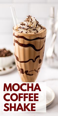 the mocha coffee shake is ready to be eaten