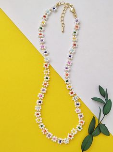 Beaded Daisy Necklace, Daisy Chain Necklace, Handmade Gifts For Girlfriend, Rainbow Daisy, Beaded Daisy, Seed Bead Flowers, Bracelet Rainbow