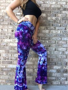 ♡ Ice pattern will be used on all yoga pants ♡ Want a different pattern? Message us! Trippy Wear Yogas are super soft and comfy for everyday wear. Perfect for yoga, lounging around, and festivals. Available in any of the colors listed or custom colors of your choice; just select custom color at checkout (: ♡ Available in sizes: XS, S, M, L, XL, XXL, XXXL  ♡ Has a foldable waistband and a flared bottom. Please refer to the sizing chart and message us with any questions about the fit ♡ Made of soft stretchy 6.5 oz. 92% cotton/8% spandex fabric - Yogas can be dried in the dryer for a short period of time on low/medium heat. This will allow them to shrink up a bit if needed with size or length. Size down if you prefer a tighter fit (: Please message me if you have any questions.  ♡ The model i Casual Full-length Yoga Sweatpants, Casual Full-length Sweatpants For Yoga, Comfortable Casual Yoga Pants, Casual Hip-length Bottoms For Pilates, Full Length Casual Yoga Pants For Relaxation, Casual Full-length Yoga Pants For Relaxation, Casual Full Length Yoga Pants For Relaxation, Casual Purple Leggings For Workout, Casual Sweatpants For Pilates