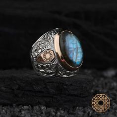 ▪The Ring is made of 925 Sterling Silver. ▪Use Gemstone: Labradorite ▪Labradorite not only supports self-belief and self-confidence, but also helps to reach higher consciousness while supporting trust in the universe. It calms the complex and intense mind, protects it from negative energies, energizes, or clears these negative energies. ▪Our products are completely handcrafted. ▪You can contact us for different color and pattern options. ▪Your order is sent in a Special Gift Box as a Gift Package. ▪If you have a special note for your gift shipments, you can tell us during your order. ▪Silver polishing cloth will be delivered to you in your cargo as a gift of our company in order to maintain your silver ring easily.  ▪All our products are guaranteed. You can always contact us in case of any Artisan Rings With Natural Stones For Gift, Artisan Handmade Signet Ring As Gift, Handmade Artisan Signet Ring For Gift, Luxury Rings With Natural Stones For Anniversary, Labradorite Rings With Natural Stones For Gift, Natural Stones Ring With Round Shape For Gift, Luxury Rings With Natural Stones For Gift, Gift Rings With Natural Stones, Gift Rings With Natural Round Stones