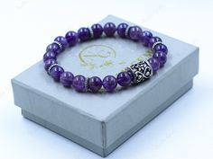 "Product Description:-  Natural Purple Amethyst Stretch Bracelet Made With 8.00 MM Smooth Round Beads & Bracelet Make In Stretchable Elastic For Durability & Bracelet Made In 7 Inches Beads. Natural Gemstone Beads Stretch Bracelet is Handmade Bracelet and its Healing Bracelet and Friendship Bracelet ,Gift Bracelet. 1. Purple Amethyst 8.00 MM Beads Bracelet,Make In Wire With 6.50 Inches Beads And 0.50 Inches Gold Platted Ring Lock In Additional. 2. Purple Amethyst 8.00 MM Beads Earrings, Earrings Photo Is Sample Photo Your Order It Then I Will Make It. If you are looking for something different--please let us know! We do take custom orders. NOTE: There might be slight change in the color due to lighting, measurements are close approximations so contact me regarding this .I will be very happ Gift Bracelet, Beads Earrings, Amethyst Beads, Healing Bracelets, Handmade Bracelet, Beaded Stretch Bracelet, Bracelet Handmade, Beads Bracelet, Earrings Photo