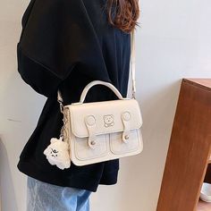 Specification:Material: PU leatherSize: 20*15*7 cm Color: Black,White,Khaki,BrownStraps: 1Usage: Shoulder Bag, Handbag 、[23y 8m 29d] Cartoon Interior, Cute Shoulder Bag, Bag Elegant, Printed Handbags, Bear Print, Types Of Bag, Handbags For Women, White Bag, Shoulder Handbags