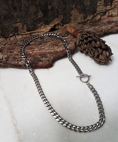 "Womens dark silver stainless steel cuban link chain necklace, sturdy curb chain necklace, unisex hipster style chain necklace, women's gift Welcome to my shop! ✈️ DHL EXPRESS SHIPPING AVAILABLE, 1-3 BUSINESS DAYS DELIVERY! ✔️ PLEASE MAKE SURE TO SELECT IT, RIGHT BEFORE YOUR PURCHASE! ❗️ ❗️ DON'T FORGET TO ADD YOUR CELL # AT THE \"NOTE TO SELLER\" SECTION IF YOU CHOOSE DHL! BY FILLING YOUR CELL NUMBER YOU EARN THE BENEFIT TO CHOOSE BETWEEN 6 DIFFERENT DELIVERY OPTIONS! INSTRUCTIONS WILL BE SENT Metal Cuban Link Chain Necklace, Silver Cuban Link Metal Necklace, Trendy Stainless Steel Jewelry With Silver Chain, Silver Cuban Link Necklace For Everyday, Silver Metal Cuban Link Necklace, Trendy Metal Curb Chain Jewelry, Silver Cuban Link Necklace As Gift, Silver Cuban Link Necklace Gift, Minimalist Silver Cuban Link Jewelry