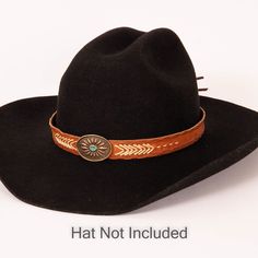 Description - One size fits all - Leather Introducing the Ottawa Hat Band! This handsome hat band comes in two rich, earthy colors: brown and copper. It features a big concho in the center of the band, adding just a touch of western flair. The detailed stitching adds an extra touch of intricate detail. Whether you're dressing up for a night out on the town or just adding a little bit of personality to your everyday look, the Ottawa Hat Band is the perfect choice. **Please note this is the hatban Vintage Distressed Brown Hat Bands For Rodeo, Vintage Distressed Brown Hat Band For Rodeo, Classic Brown Hat Bands One Size, Western Brown Hat, One Size Fits Most, Adjustable Brown Country Style Hat Bands, Western Brown Hat One Size Fits Most, Brown Western Hat One Size Fits Most, Classic Adjustable Distressed Brown Hat, Distressed Brown Adjustable Hat For Western-themed Events