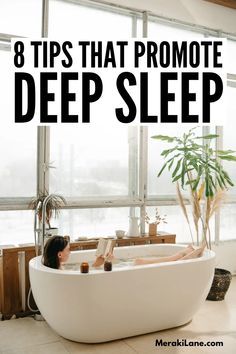 How to Get More Deep Sleep Naturally: 8 Tips and Hacks | Whether you suffer from chronic insomnia or occasionally sleeplessness, one thing is for certain: you want to know how to get more restorative sleep stat. While getting more sleep (at least 7-9 hours) is obviously the goal, more time in bed doesn't always mean you'll receive deep sleep. In this post, we share 10 warning signs you aren't getting enough slow-wave sleep, plus 8 natural sleep tips to help you wake up refreshed and energized! Get To Sleep Faster, How To Get A Good Sleep, How To Need Less Sleep, Ways To Get More Deep Sleep, Good Sleeping Habits, Tips For Good Sleep, Quality Sleep Tips