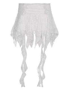 Florence lace ribbon skirt – Cutiekill Balletcore Mini Skirt With Ruffles, White Balletcore Skirt With Ruffles, Pink Mini Skirt With Lace Trim, Pastel Goth Lace Splicing Mini Skirt, White Fairy Kei Skirt With Ruffles, Rag Skirt, Y2k Skirt, Handkerchief Skirt, Ribbon Skirt