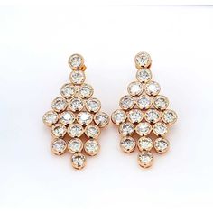 Ninacci 18K Rose Gold 1.5 Chandelier Earrings with 14.43 Carats Round Diamonds Chandelier Earrings, Bezel Setting, 18k Rose Gold, Modern Woman, Round Diamonds, Fine Jewelry, Diamonds, Rose Gold, Pure Products