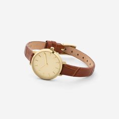 Beverly (Croc) | Minimal Watch | Gold/Clay/Gold | BREDA Watch Minimal Watch Design, Minimal Watch, Mens Fashion Watches, Leather Strap Watch, Croc Leather, Unisex Watches, Leather Band, Watch Design, Brown Gold