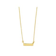 This simple 14k gold mini bar pendant necklace from MC Collective can easily be engraved or left as is for a minimalistic and beautiful accessory. This simple 14k gold mini bar pendant necklace from MC Collective can easily be engraved or left as is for a minimalistic and beautiful accessory. Clasp: lobster-claw Metal: 14k gold Packaging: boxed Finish: polished Necklace length: 16 in. with 2-in. extender Chain type: link Size: One Size. Gender: female. Age Group: adult. Gold Packaging, Bar Pendant Necklace, Bar Pendant, Mini Bar, Necklace Length, Lobster Claw, Gender Female, Arrow Necklace, Necklace Lengths