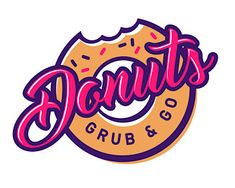 a donut logo with the words donuts grub & co