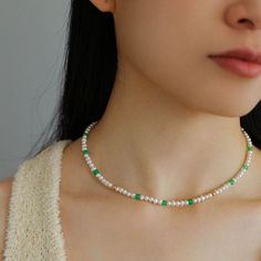 Product Details Material: 18K gold plated/freshwater pearl 3.5-4.5mm/natural stone Size: The inner circumference of the necklace is 42-46cm Weight: about 11g Green Necklaces With Pearl Pendant And Round Beads, Green Necklace With Pearl Pendant And Round Beads, Elegant Green Beaded Necklaces With Polished Beads, Green Beaded Necklace With Pearl Pendant, Green Pearl Necklace With Polished Round Beads, Green Pearl Necklaces With Pearl Pendant, Elegant Green Pearl Necklace With Pendant, Green Pearl Chain Necklace With Round Beads, Elegant Green Beaded Necklace With Round Beads