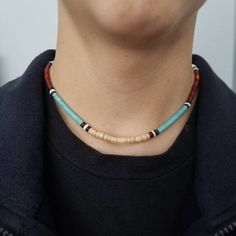 This choker is very comfortable to wear for beach days or every day. Perfect for teens!! Boys or girls will look stylish on this. Seashells and reconstituted turquoise beads The necklace is handcrafted, minor variations on beads will occur. hand-strung by me. Made in the USA Thank you for looking! https://www.etsy.com/shop/lovelyturquoise Handmade Southwestern Beaded Necklaces For Beach, Casual Brown Beaded Necklace For The Beach, Southwestern Style Multicolor Beaded Necklaces For Beach, Casual Brown Beaded Necklace For Beach, Southwestern Multicolor Beaded Necklaces For Beach, Handmade Southwestern Necklace For Beach, Southwestern Style Multicolor Beaded Necklace For Beach, Casual Turquoise Jewelry With Wooden Beads, Casual Brown Beaded Necklaces With Colorful Beads