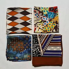 "La \"blind box\" contiene fazzoletti, foulard, stole vintage in seta (qualche volta cotone e lana) a un prezzo scontato. I foulard presentano alcuni difetti (macchie/fili tirati/ piccoli buchi ...) Possono essere firmati e non. (A volte contengono preziose sorpese ;)). La combinazione dei foulard non è modificabile." Blind Boxes, Pure Silk Scarf, Vintage Scarf, Blind Box, Blinds, Scarf Accessory, Gift Card, Bathing Beauties, Electronic Accessories