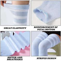 Plus Size Leg Warmers for Women-Baby Blue & White Thigh High Sock, Plus Size Tights, Lace Stockings, Knit Leg Warmers, White Moon, Leg Warmer, Fishnet Stockings