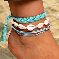 Bohemian Friendship Bracelets For Beach Season, Blue Bohemian Friendship Bracelets For Summer, Bohemian Blue Friendship Bracelets For Summer, Blue Beach Anklets, Bohemian Light Blue Jewelry For Vacation, Blue Beaded Bracelets For Summer Festival, Blue Anklets For Beach Festival, Bohemian Turquoise Anklets For Festivals, Blue Anklets For Beach Season