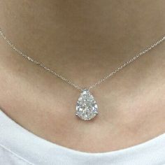 3 Ct Pear Cut Lab-Created Diamond Women's Solitaire Pendant 925 Sterling Silver  | eBay