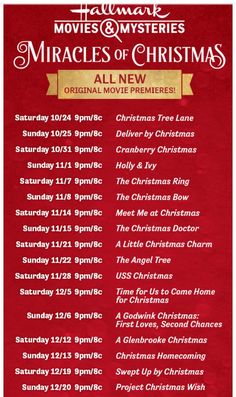 an advertisement for the movies and tv series, christmas movies & mysteriess all new original movie premieres